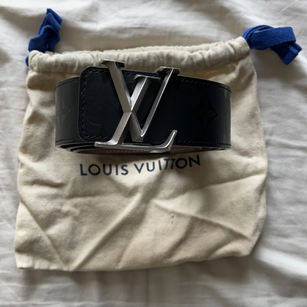 ‘17 Louis Vuitton Monogram Illusion Pyramide Reversible Belt Made in Spain 90/36